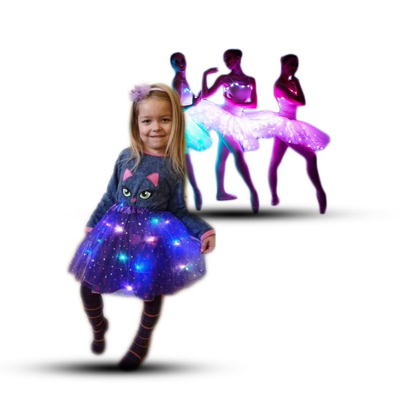 LumiTwirl LED Prinsessenrokje voor Meisjes – Magisch Verkleedrokje met Fonkelende Lichtjes, Comfortabel en Veilig voor Kinderen 2-12 Jaar
