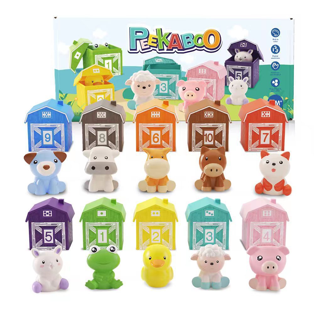 LittleBarn Boerderijdieren Set – Montessori Speelgoed voor Kleuters 1-5 Jaar