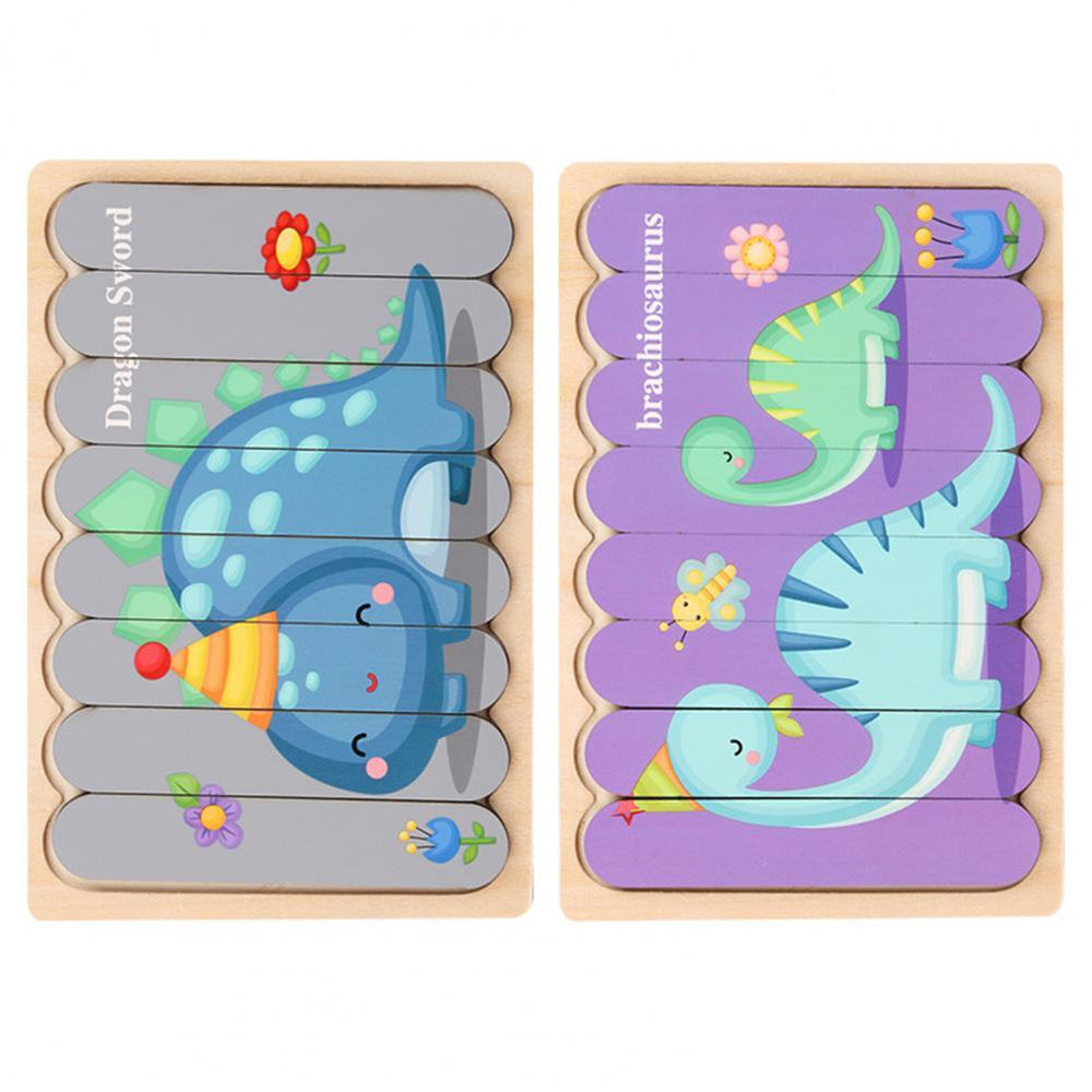 Houten 3D Dierenpuzzel voor Kinderen – Dubbelzijdig Educatief Speelgoed voor Motoriek & Cognitie (3+)