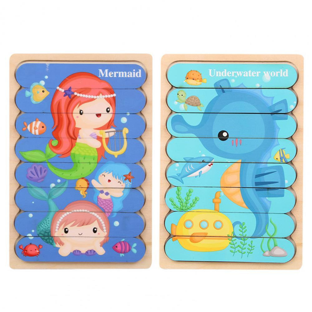 Houten 3D Dierenpuzzel voor Kinderen – Dubbelzijdig Educatief Speelgoed voor Motoriek & Cognitie (3+)