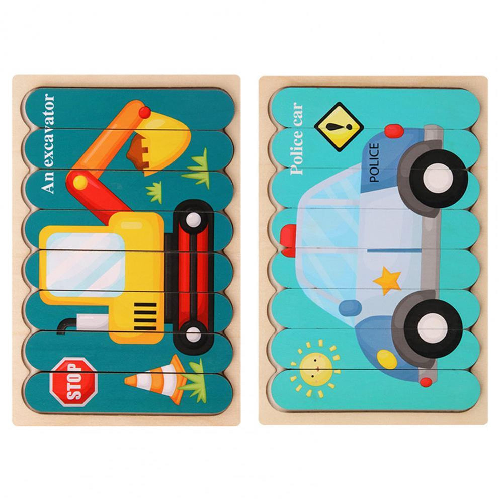 Houten 3D Dierenpuzzel voor Kinderen – Dubbelzijdig Educatief Speelgoed voor Motoriek & Cognitie (3+)