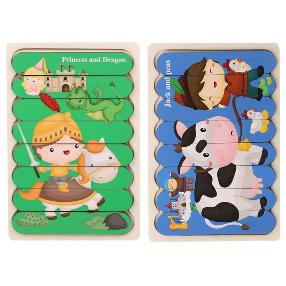 Houten 3D Dierenpuzzel voor Kinderen – Dubbelzijdig Educatief Speelgoed voor Motoriek & Cognitie (3+)