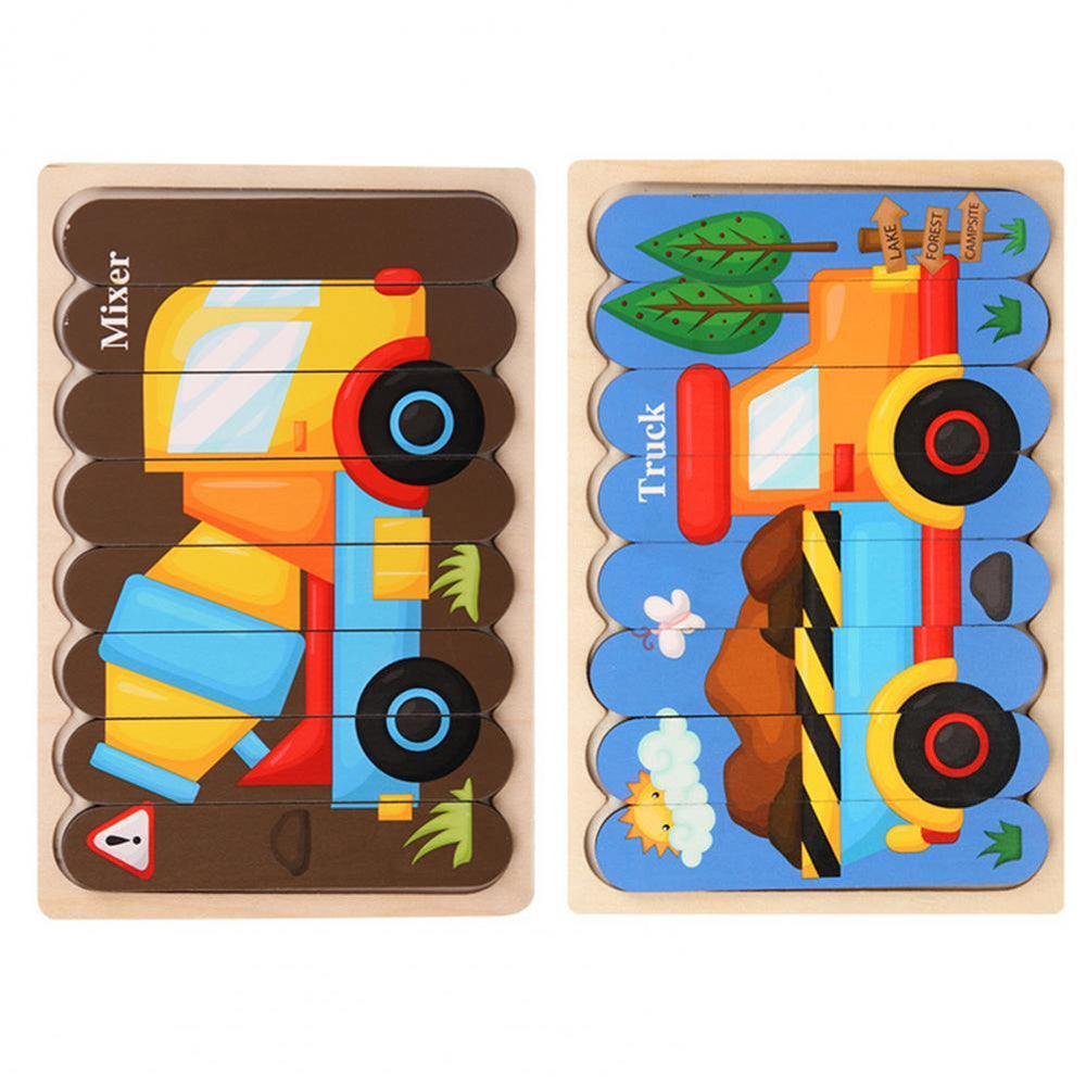 Houten 3D Dierenpuzzel voor Kinderen – Dubbelzijdig Educatief Speelgoed voor Motoriek & Cognitie (3+)