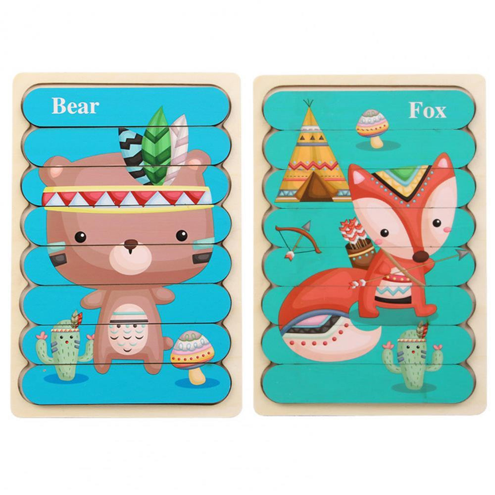 Houten 3D Dierenpuzzel voor Kinderen – Dubbelzijdig Educatief Speelgoed voor Motoriek & Cognitie (3+)
